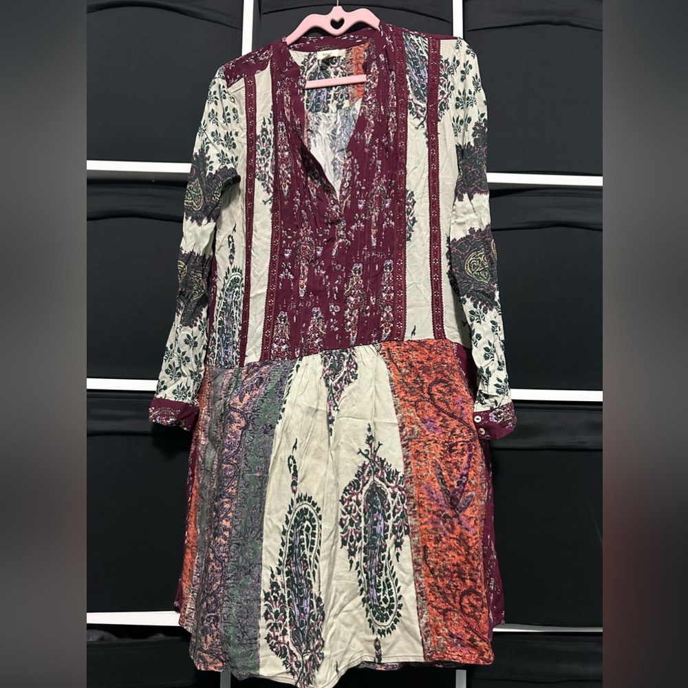 Anthropologie Tiny Bohemian Patchwork Long Sleeve Dress - Multicolor - Picture 3 of 6